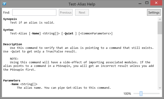 Test-Alias Help. (Image Credit: Jeff Hicks)