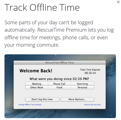 Track offline time with RescueTime. (Image Credit: Jeff Hicks)