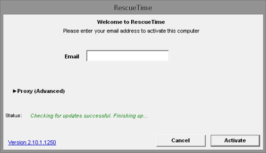 Entering email address to activate RescueTime. (Image Credit: Jeff Hicks)