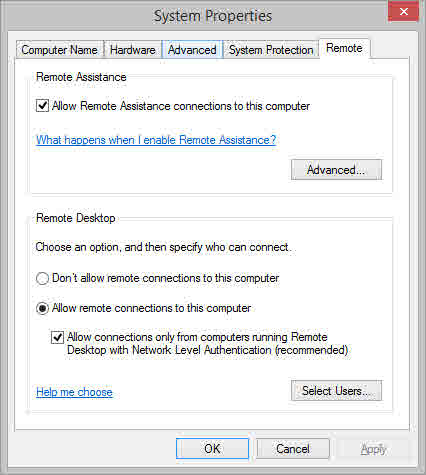 Disabling Remote Desktop NLA using the GUI (Image Credit: Russell Smith)