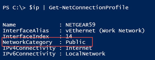 The Get-NetConnectionProfile cmdlet in Windows PowerShell. (Image Credit: Jeff Hicks)