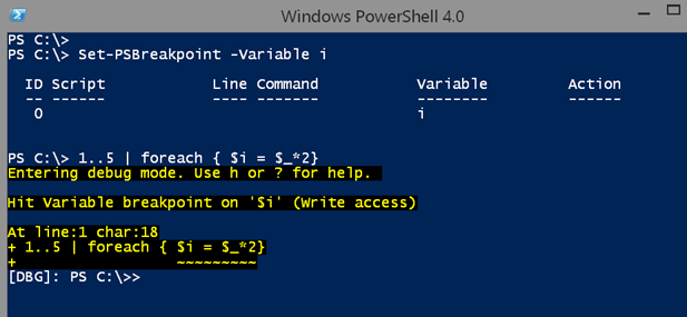 Entering debug mode in Windows PowerShell. (Image Credit: Jeff Hicks)
