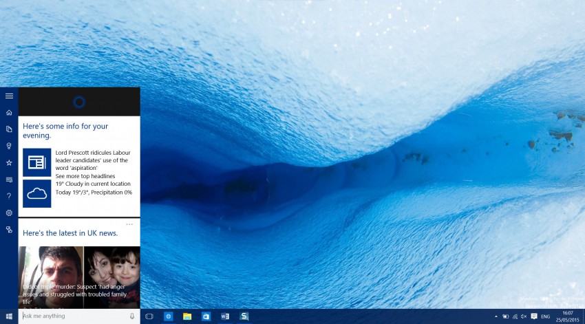 Cortana in Windows 10 Technical Preview build 10122 (Image Credit: Russell Smith)