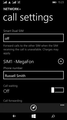 Smart Dual SIM in Windows Phone 8.1 Update 2 (Image Credit: Russell Smith)