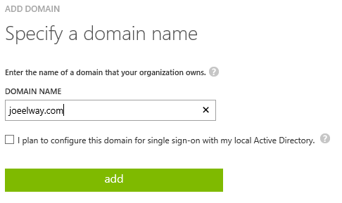 Create and Validate a Microsoft Azure Active Directory Domain