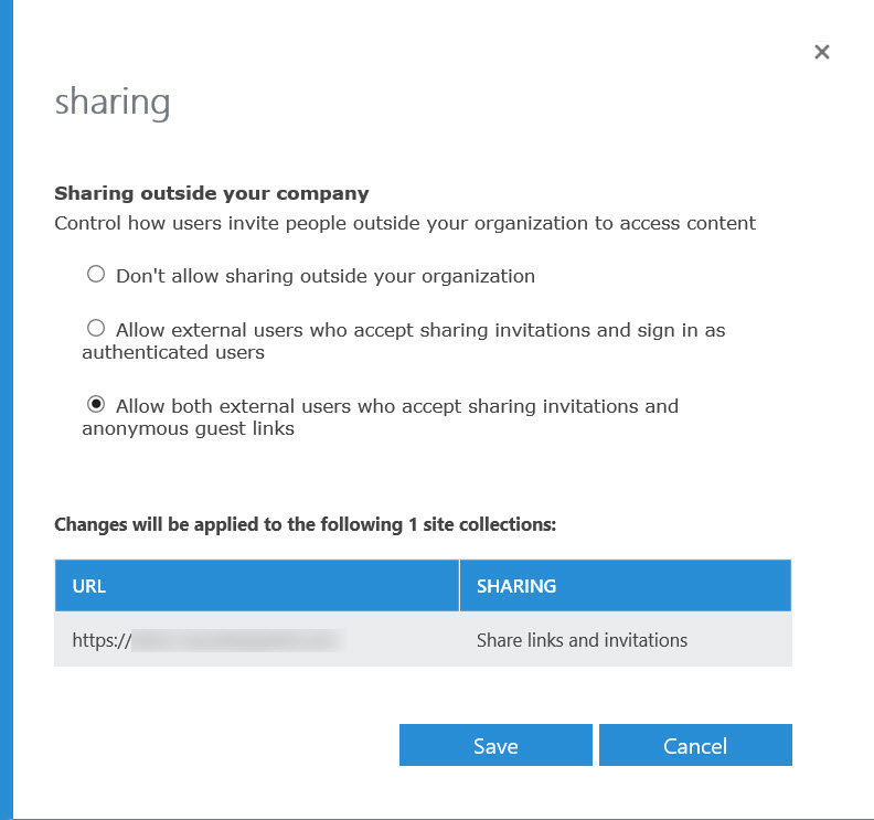 Control sharing with external users (Image Credit: Russell Smith)