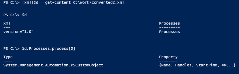 Navigating the XML document with PowerShell. (Image Credit: Jeff Hicks)