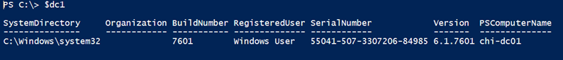 The $dc1 object in PowerShell. (Image Credit: Jeff Hicks)