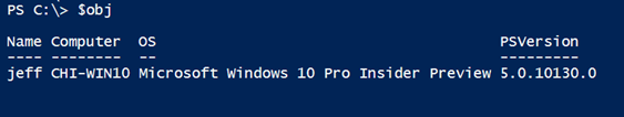 Our new object in Windows PowerShell. (Image Credit: Jeff Hicks)
