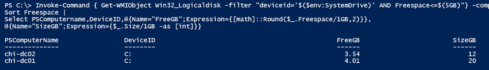 Querying with WMI through PowerShell remoting (Image Credit: Jeff Hicks)