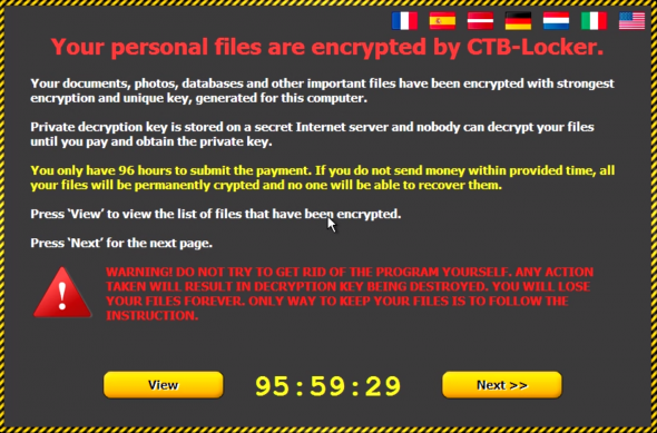 CTB-Locker phishing scam. (Image Credit: Cisco)