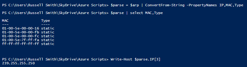 Processing the data in PowerShell (Image Credit: Russell Smith) 
