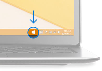 Windows icon in the taskbar. (Image Credit: Microsoft)