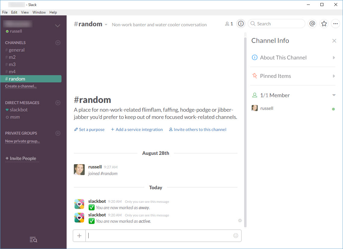 The Slack Windows app (Image Credit: Russell Smith)