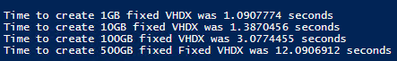 Creating fixed VHDX files on a ReFS-formatted CSV owned by another host (Image Credit: Aidan Finn)