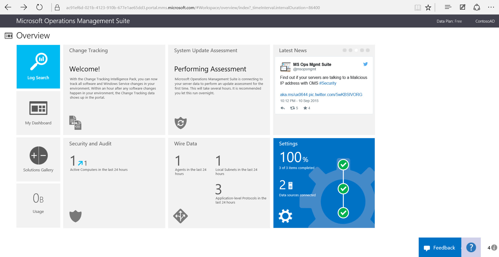 Adding Solutions to an Azure Operational Insights workspace (Image Credit: Russell Smith)