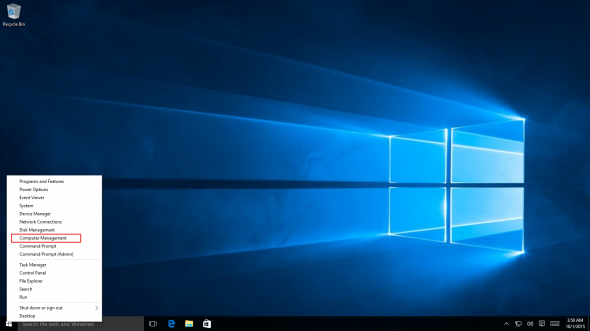 Opening Computer Management in Windows 10. (Image Credit: Daniel Petri)