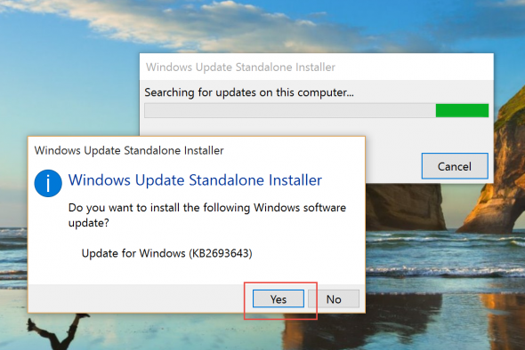 The Windows Update Standalone Installer. (Image Credit: Daniel Petri)