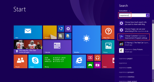 The Windows Start menu in Windows 8. (Image Credit: Daniel Petri)