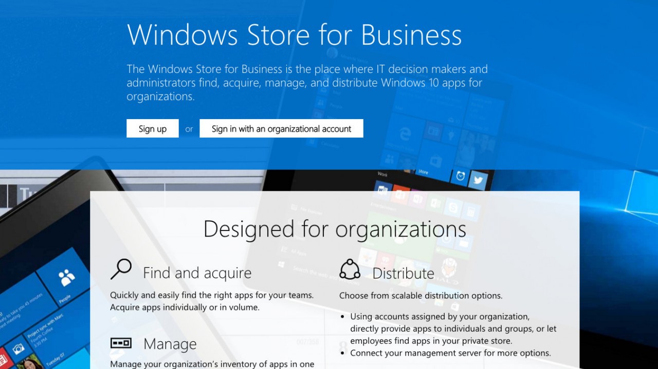 Windows Store For Business Hero