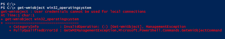 WMI error using a credential locally (Image Credit: Jeff Hicks)