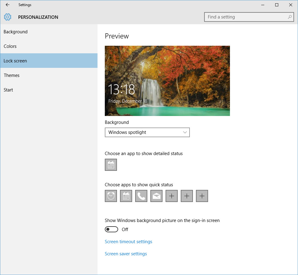 Set the lock screen in Windows 10 to use Spotlight (Image Credit: Russell Smith)
