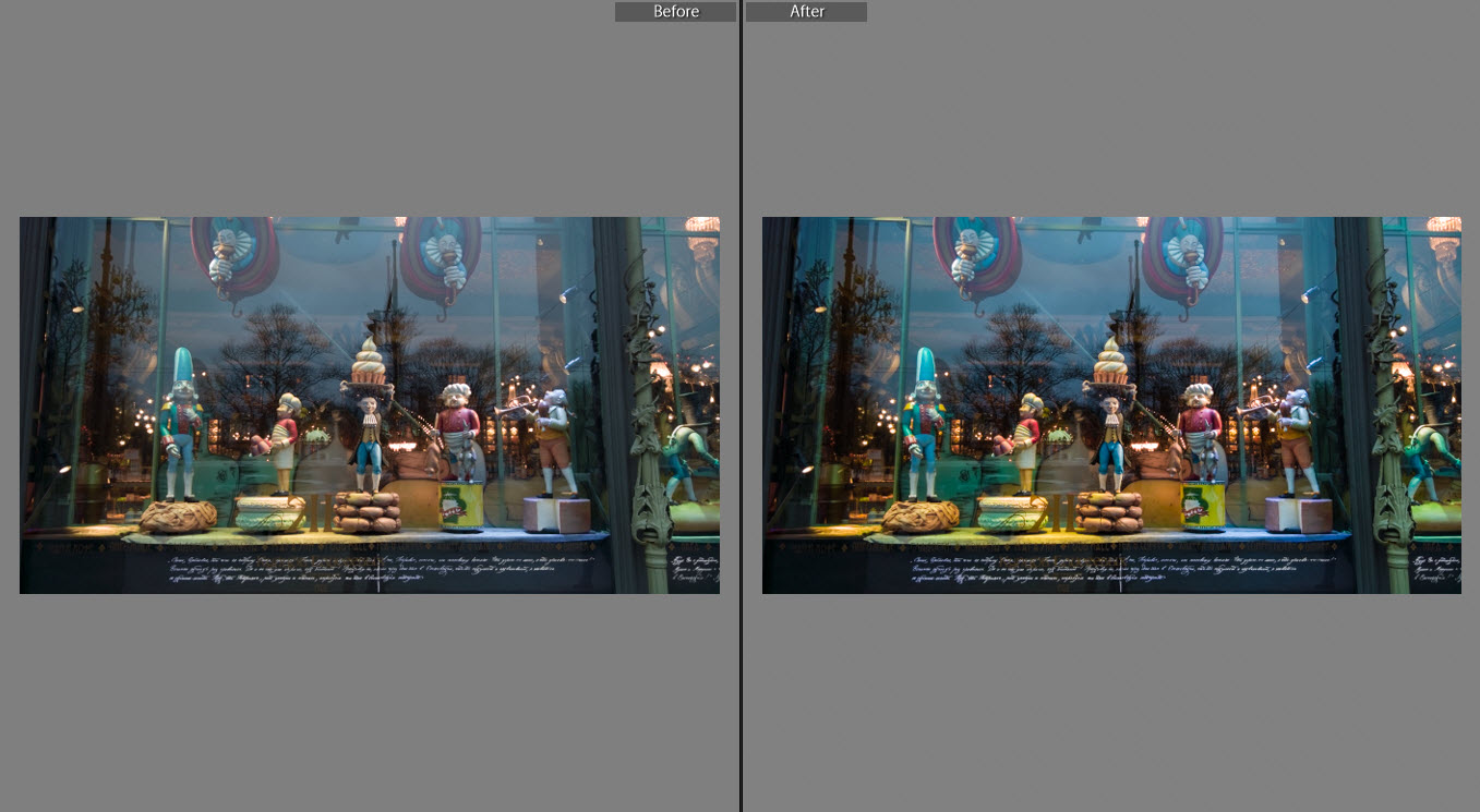 The original RAW image from the camera versus my modified version created in Lightroom (Image Credit: Russell Smith)