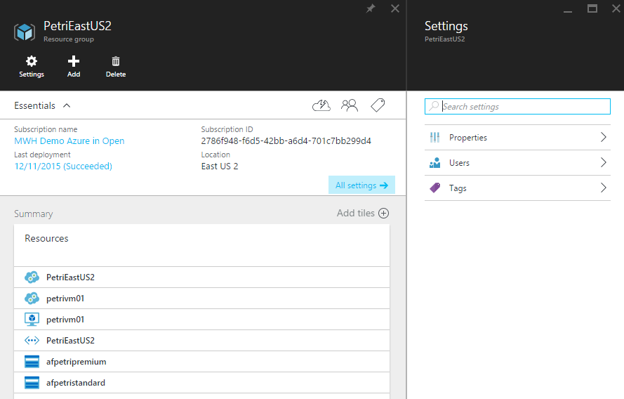 Viewing the assets of a service in an Azure resource group (Image Credit: Aidan Finn)