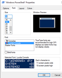 Windows 10 Font settings