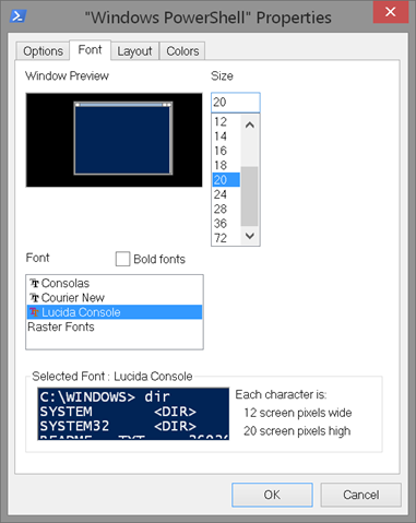 Legacy Font settings