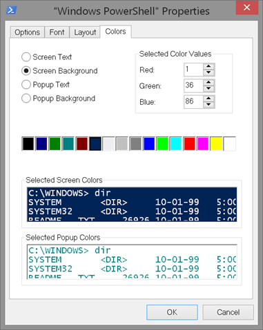 Legacy Color settings