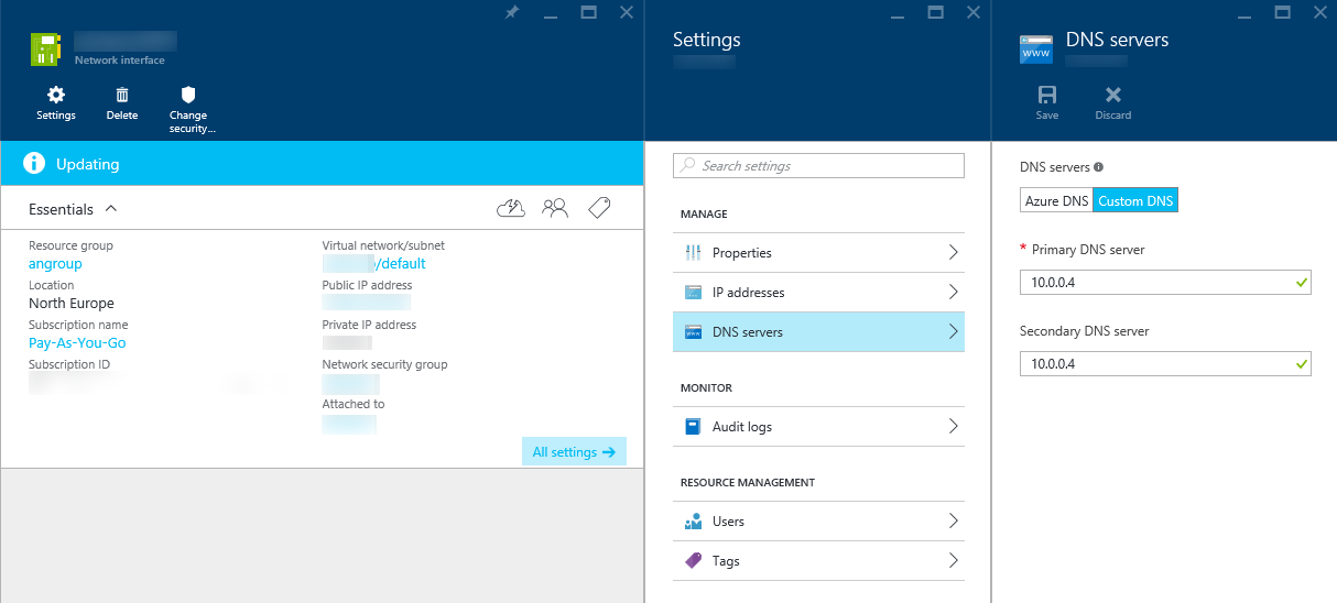 Configure DNS in Azure (Image Credit: Russell Smith)