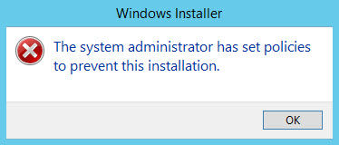 Windows AppLocker blocking a Windows Installer file (Image Credit: Russell Smith)
