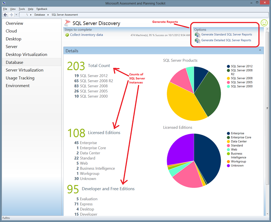 Finding SQL Server installations using MAP (Image Credit: Microsoft)