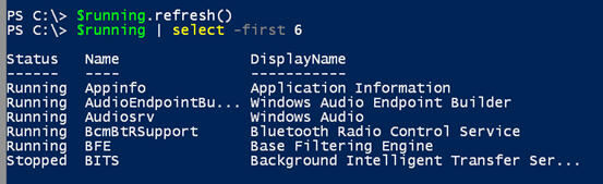 Refreshing the service object variable