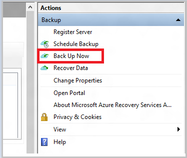Starting the first full backup via disk transfer (Image Credit: Microsoft)