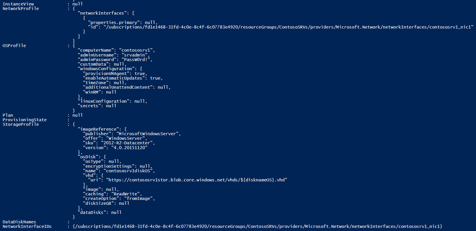 VM properties in Azure RM (Image Credit: Russell Smith)