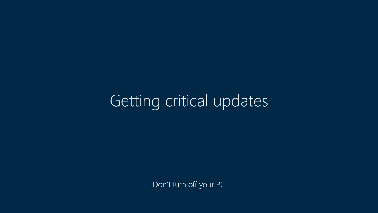 Getting critical updates screen. (Image Credit: Daniel Petri)