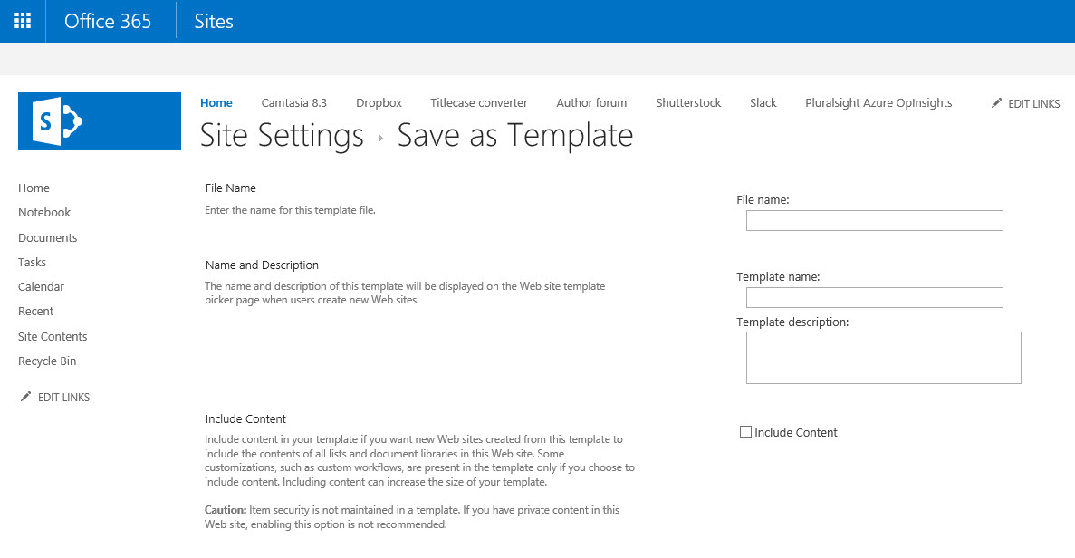 Save a site as a template in SharePoint Online (Image Credit: Russell Smith)