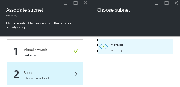 Associating an Azure ARM NSG with a virtual network subnet [Image Credit: Aidan Finn]