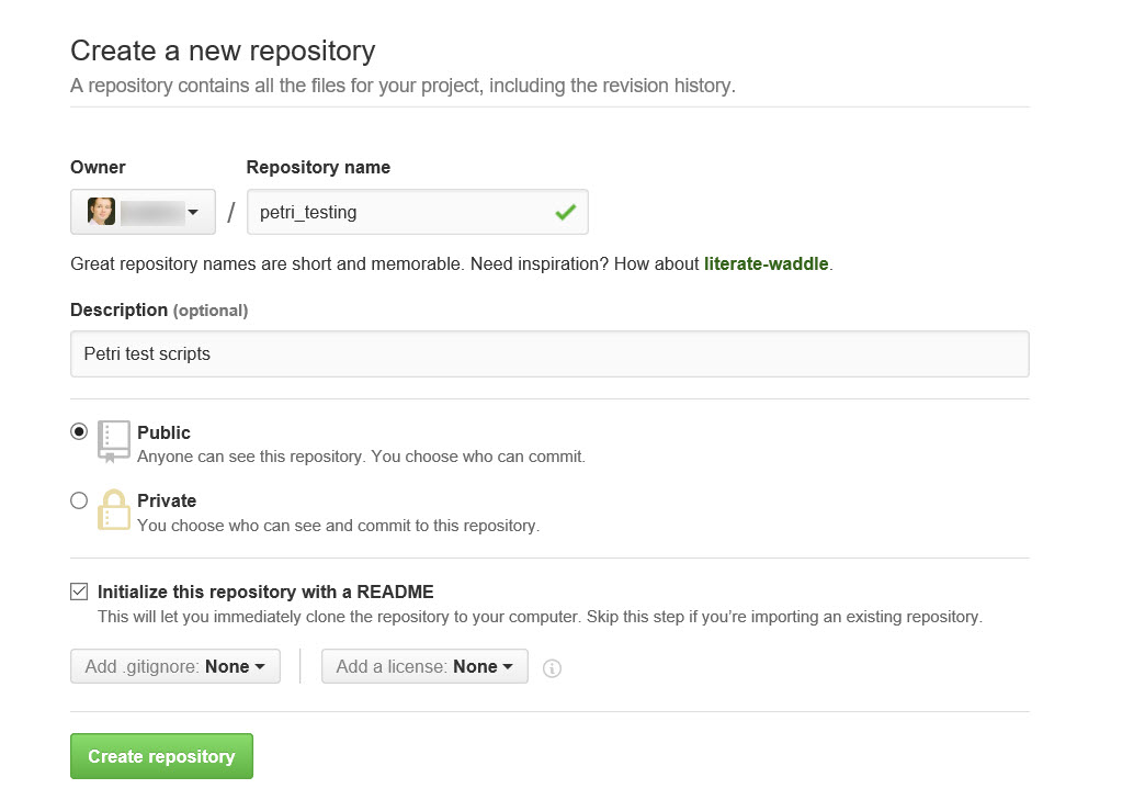 Create a new repository in GitHub (Image Credit: Russell Smith)