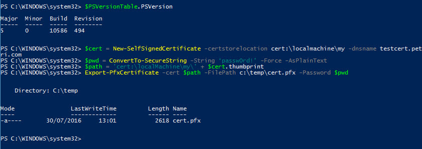 Create a self-signed certificate using PowerShell (Image Credit: Russell Smith)