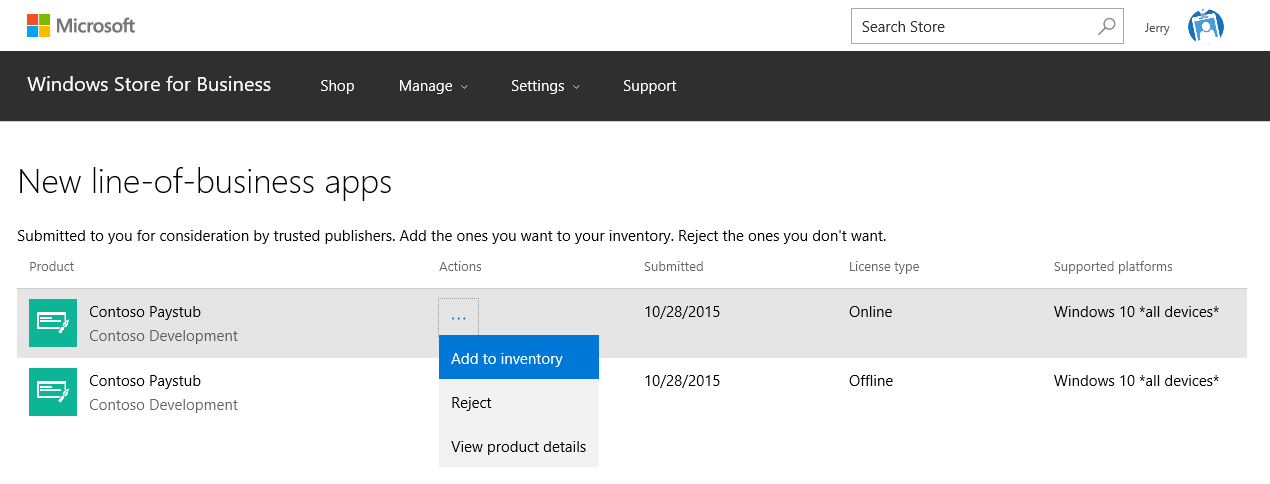 Licensing apps in the Windows Store for Business (Image Credit: Microsoft)