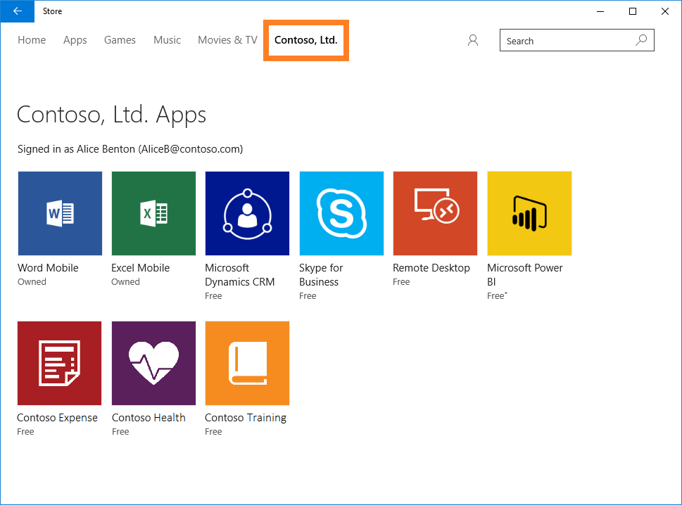 Private portal in the Windows Store for Business (Image Credit: Microsoft)