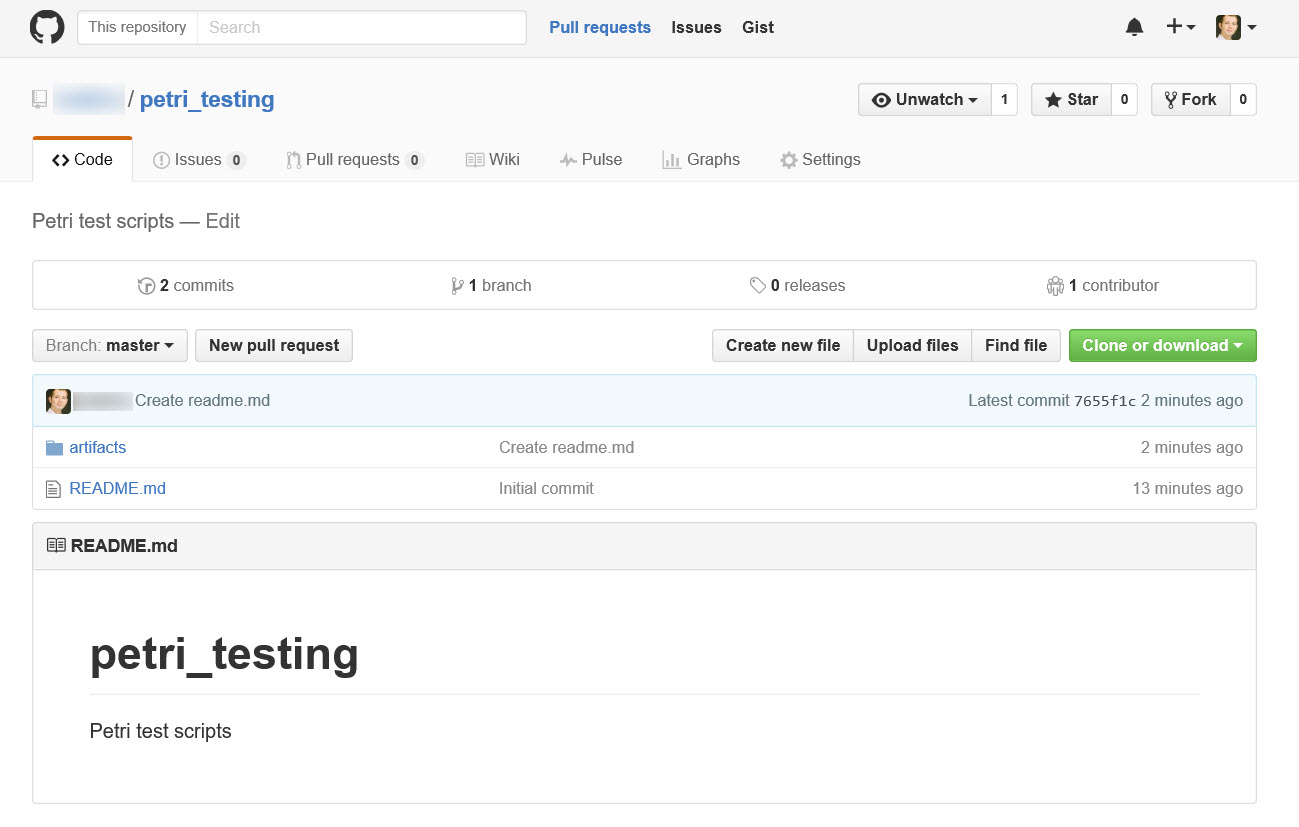 New repository in GitHub (Image Credit: Russell Smith)