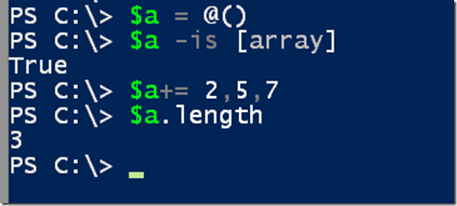 Explicitly defining an array in PowerShell
