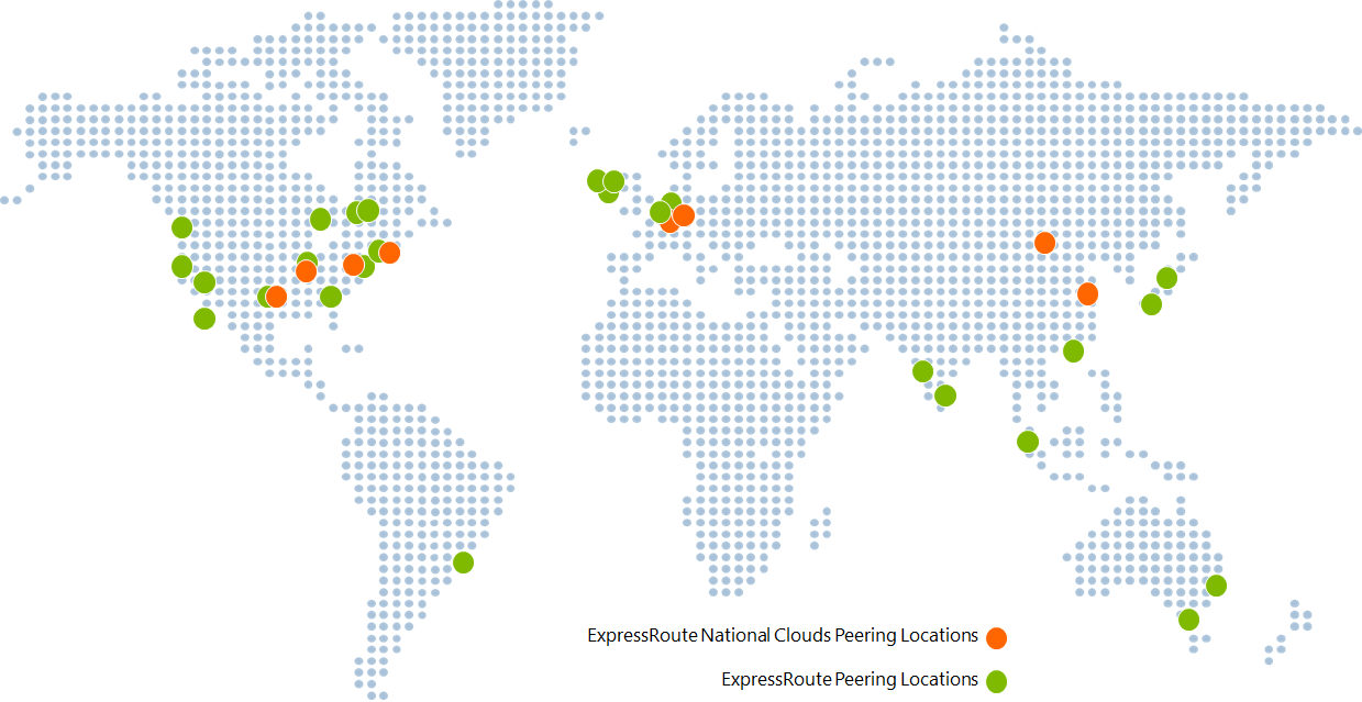 A map of Microsoft Azure ExpressRoute locations [Image Credit: Microsoft]
