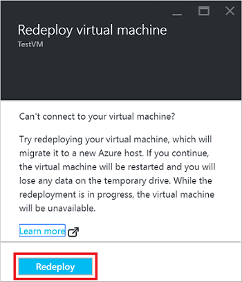 Redeploying an Azure virtual machine [Image Credit: Microsoft]