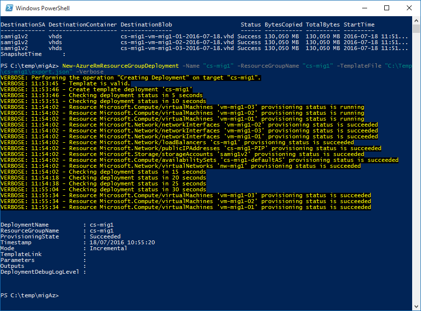 The virtual machine migration to ARM / CSP is complete [Image Credit: Aidan Finn]