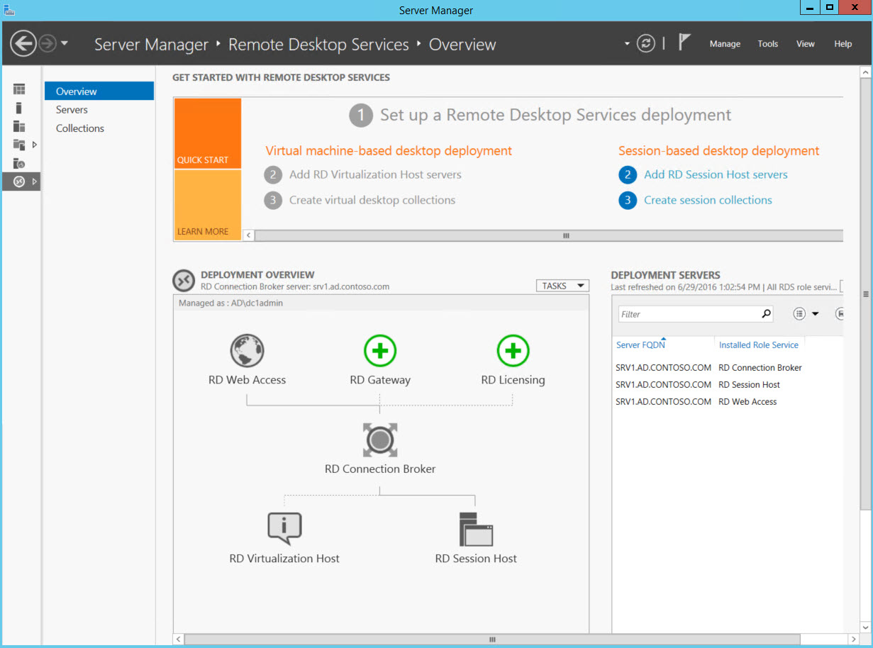 Remote Desktop Services dashboard in Server Manager (Image Credit: Russell Smith)